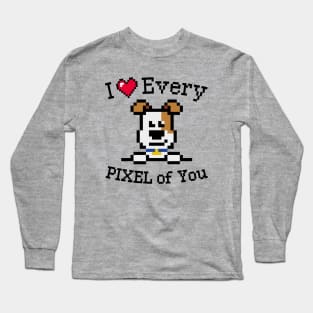 Pixelated jack russell terrier puppy with Inspirational quote Long Sleeve T-Shirt